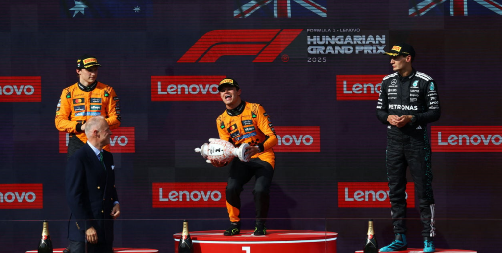 F1 Ungheria Norris formula uno immagine di festeggiamento