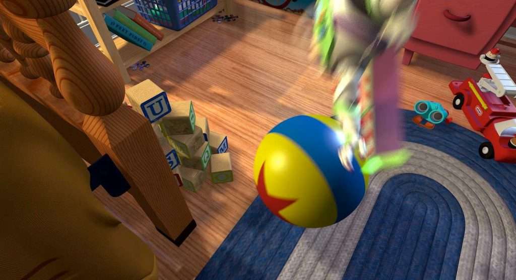 La Luxo Ball nella cameretta di Andy in Toy Story (1995)
